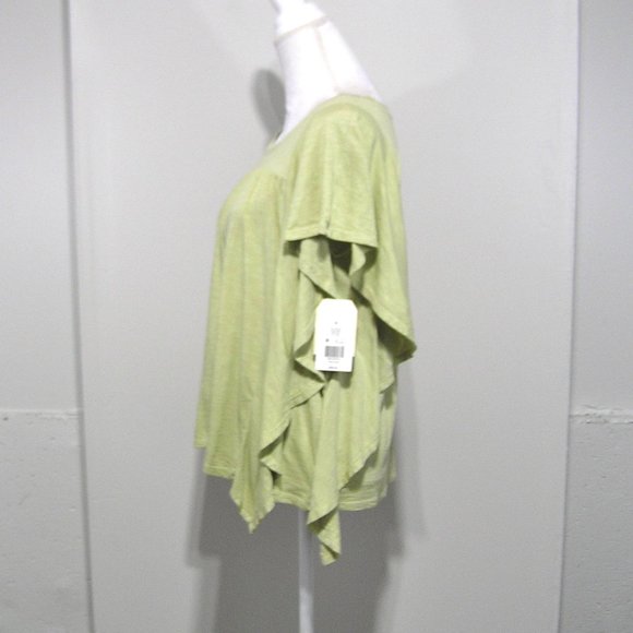WONDERLY Short Sleeve Ruffle Side Tee MEDIUM - Picture 1 of 8